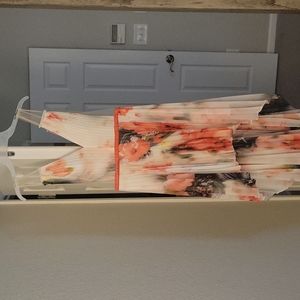 Pleated ConTrast Hi-low Dress